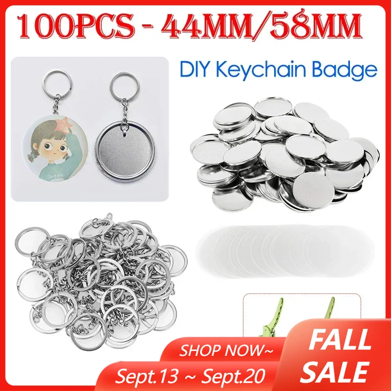100 قطعة 44 مللي متر 58 مللي م - مراجعة Button Badge Blank وسعره