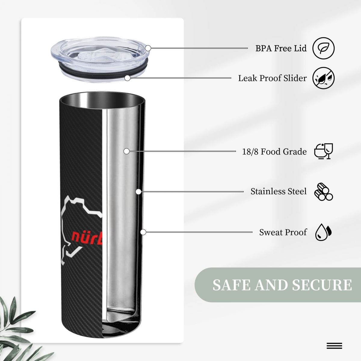 كوب نوربورغرينغ من ألياف الكرب - مراجعة Tumbler 20Oz White وسعره